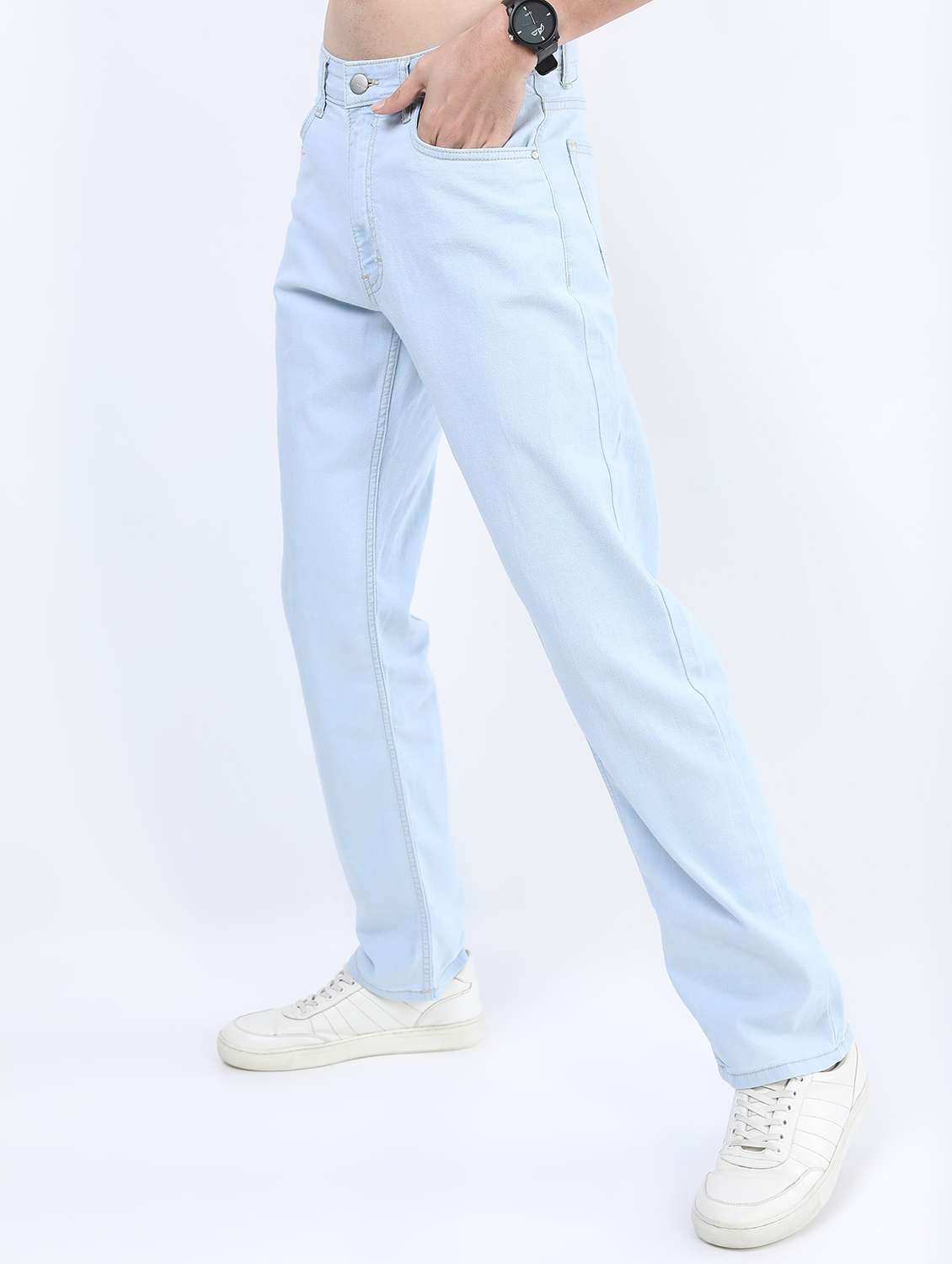 men mid rise plain jeans - 21596079 -  Standard Image - 2