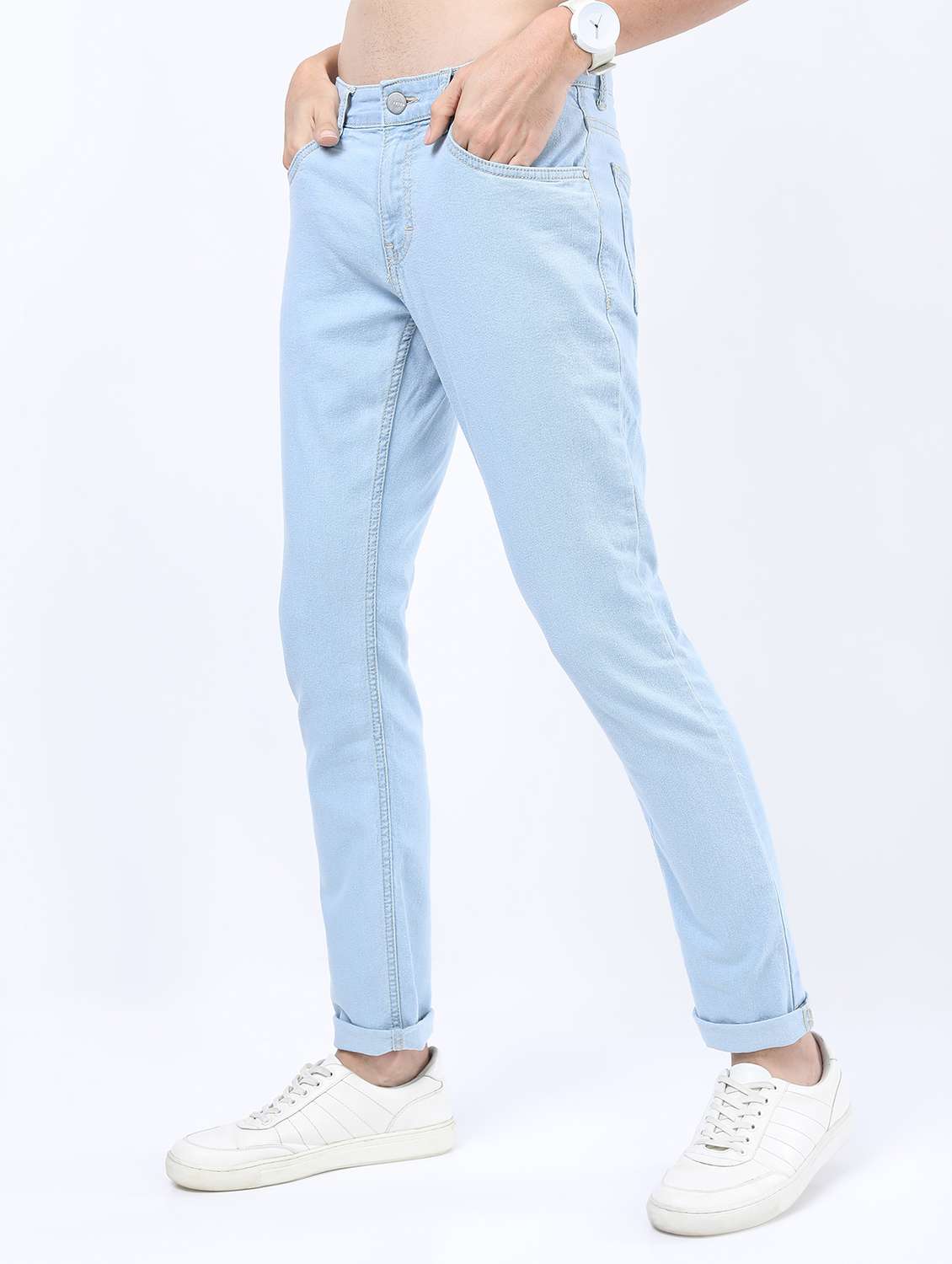 men mid rise plain jeans - 21596080 -  Standard Image - 2