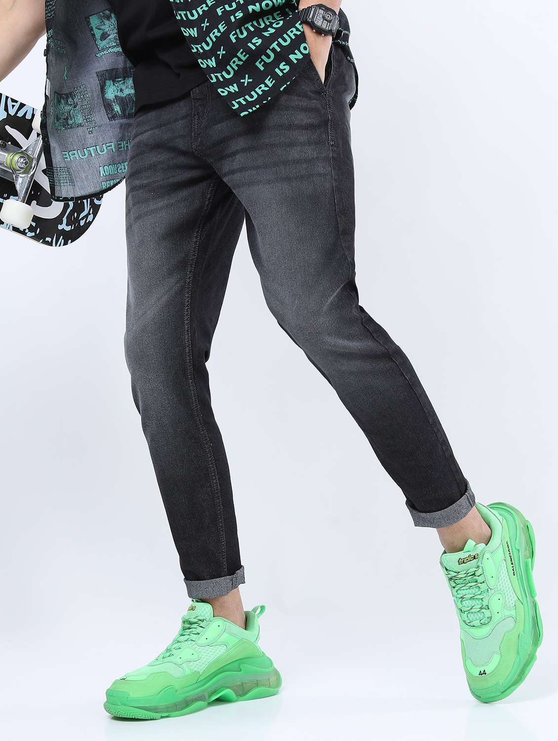 men mid rise plain jeans - 21596091 -  Standard Image - 2