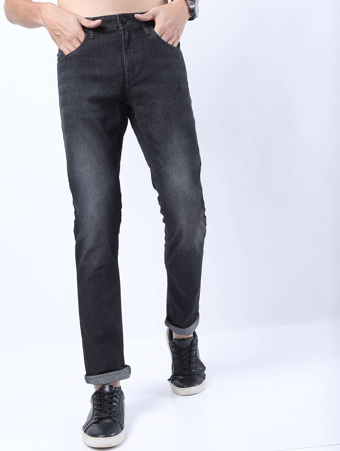 men mid rise plain jeans - 21596092 - Zoom Image - 0