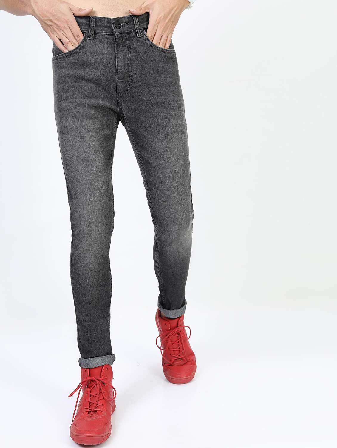 men mid rise plain jeans - 21596112 - Zoom Image - 0