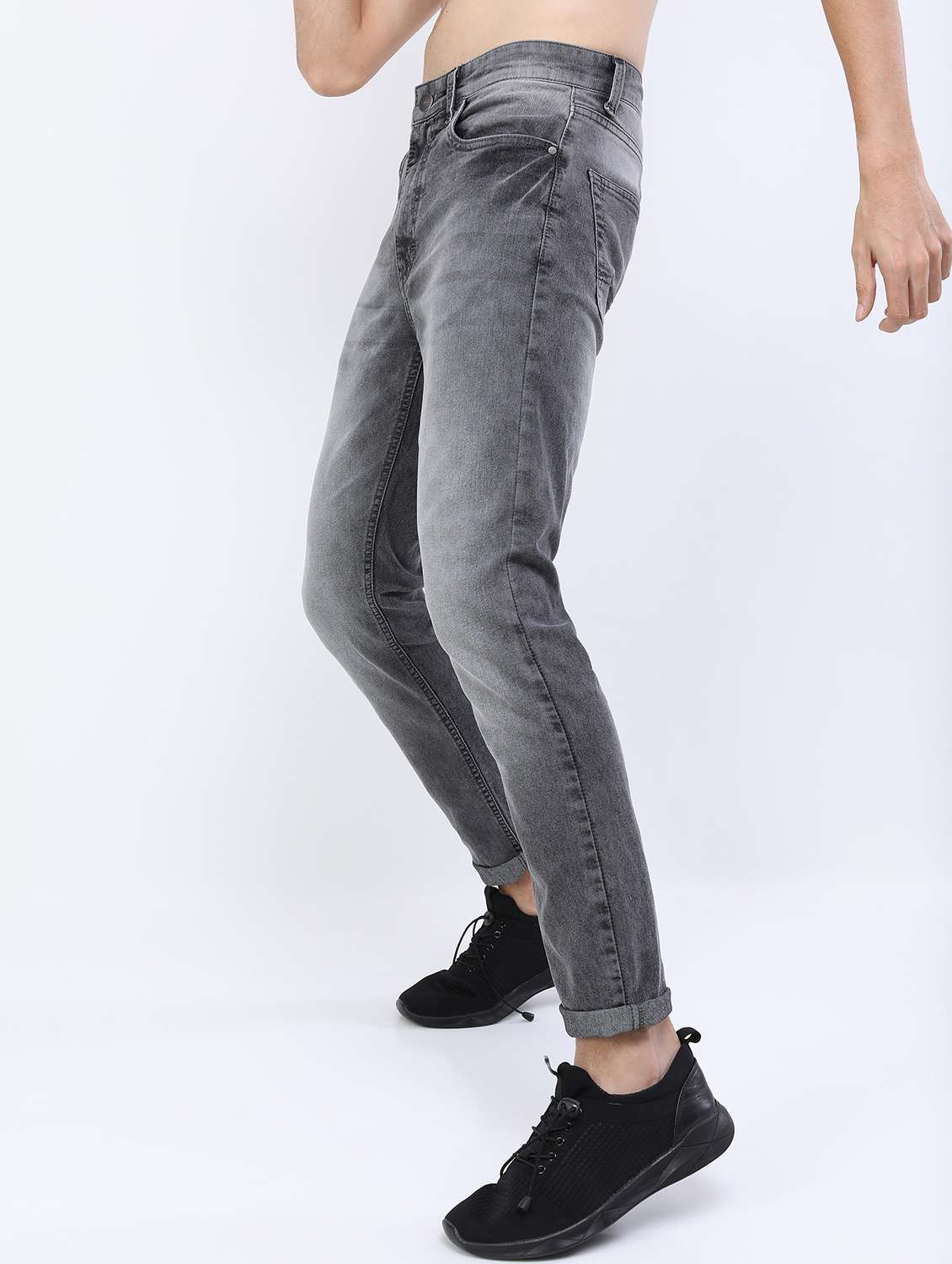 men mid rise plain jeans - 21596113 -  Standard Image - 2