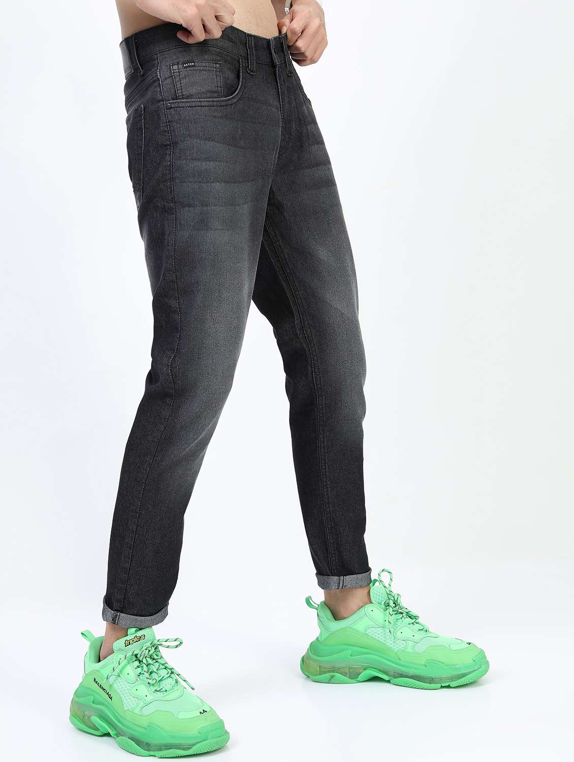 men mid rise plain jeans - 21596122 - Standard Image - 2