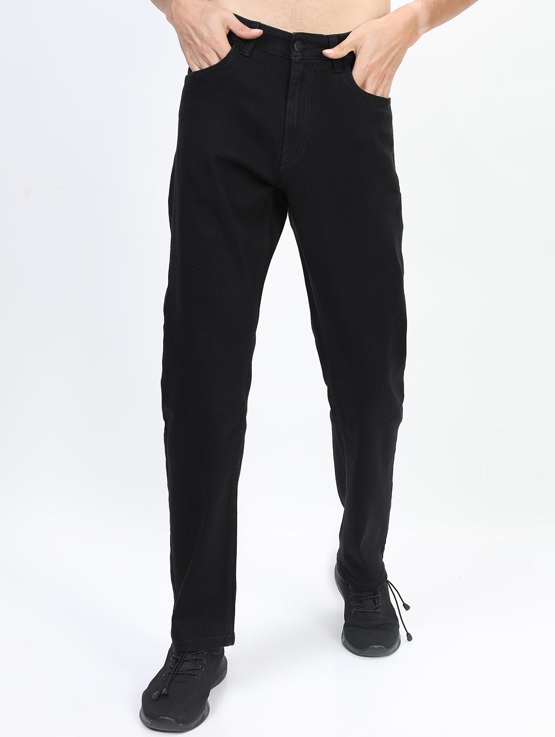 men plain straight fit mid rise jeans - 21596144 - Zoom Image - 0