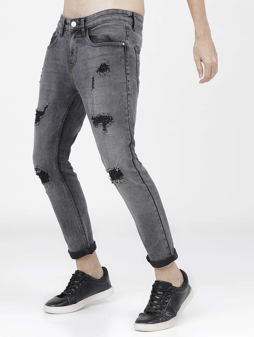 men distress slim fit mid rise jeans - 21596243 -  Standard Image - 2