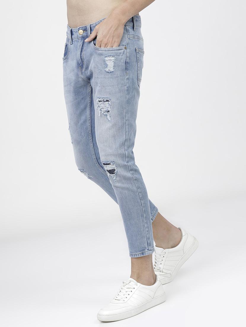 men distress slim fit mid rise jeans - 21596250 - Standard Image - 2