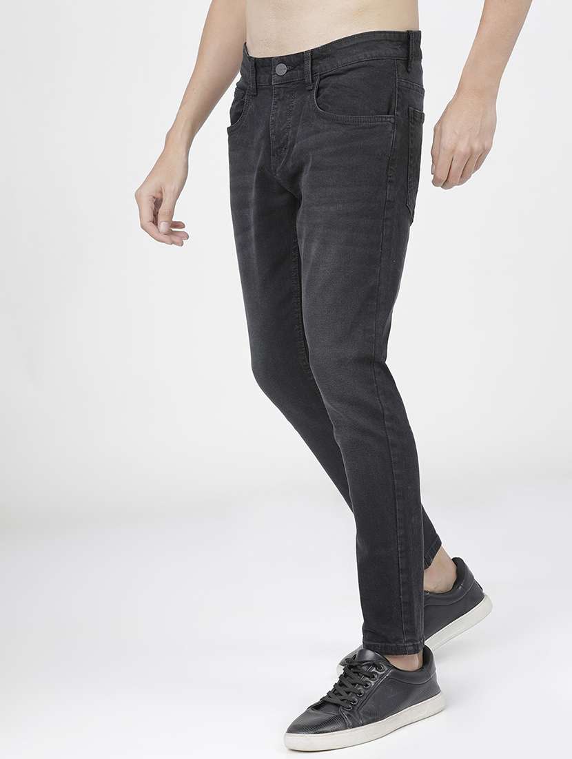 men plain slim fit mid rise jeans - 21596254 -  Standard Image - 2