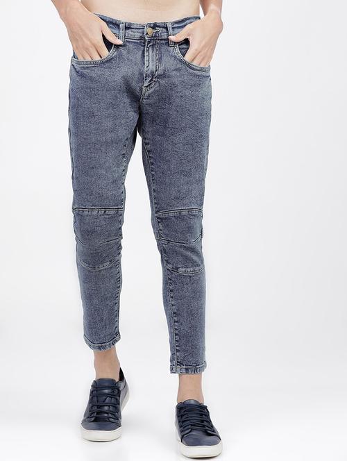 men plain slim fit mid rise jeans - 21596259 - Standard Image - 0