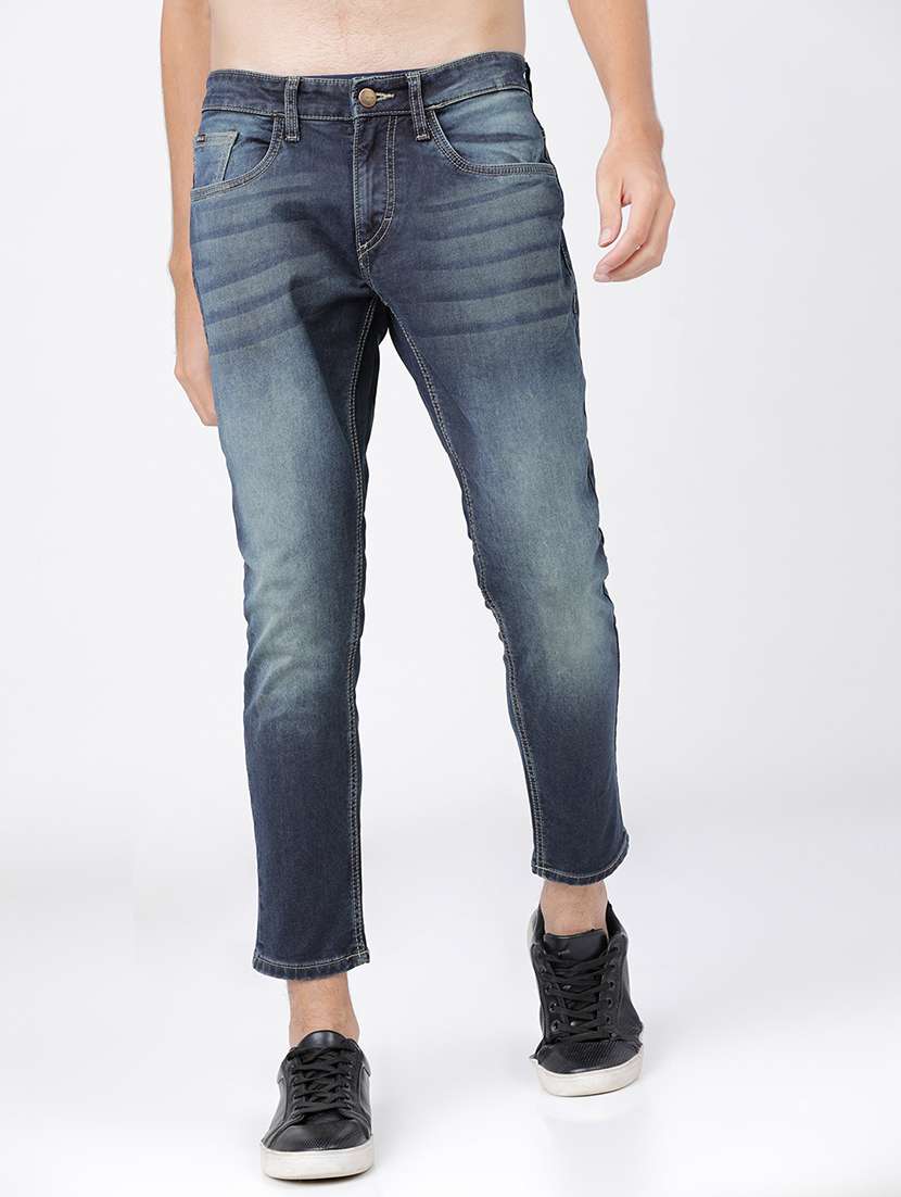 men plain slim fit mid rise jeans