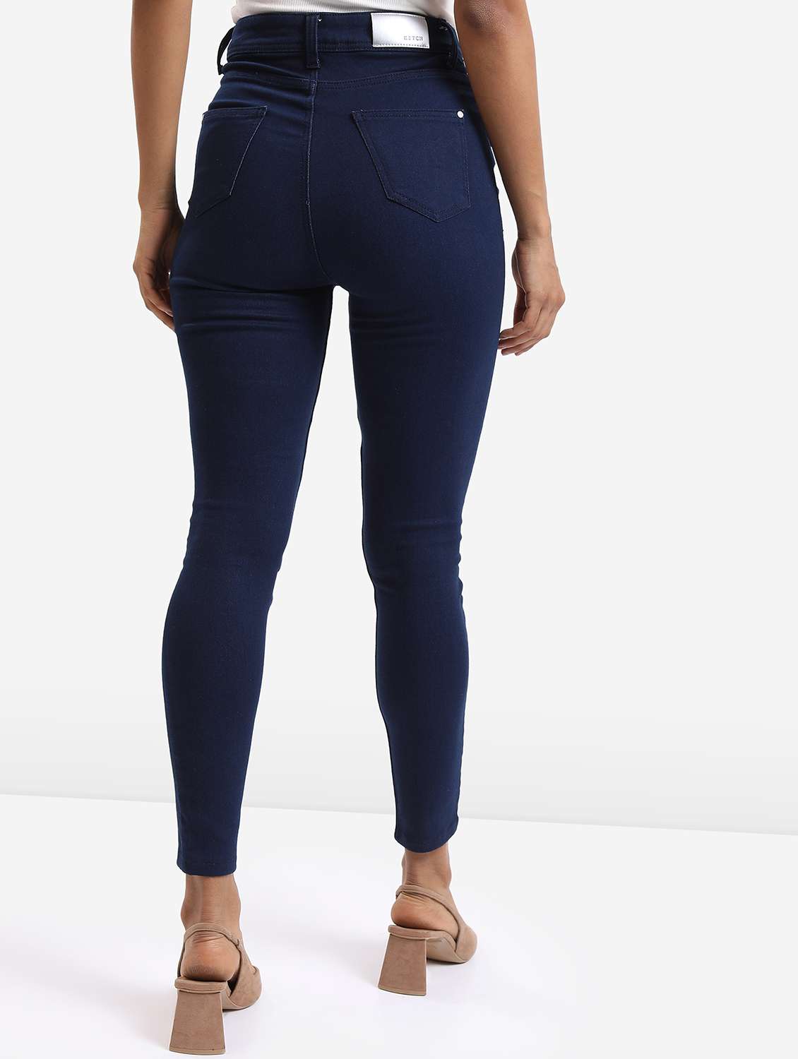 women solid high rise skinny fit jean - 21596293 - Standard Image - 2