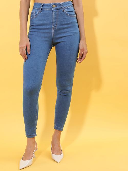 women solid high rise skinny fit jean - 21596294 - Standard Image - 0