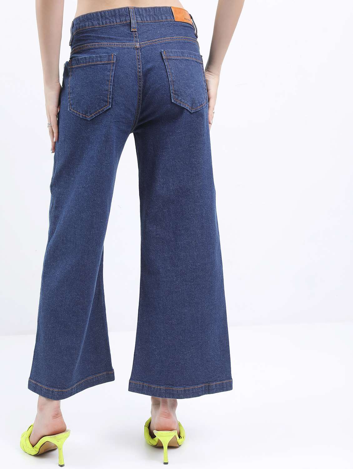 women solid mid rise wide leg jean - 21596298 - Standard Image - 2