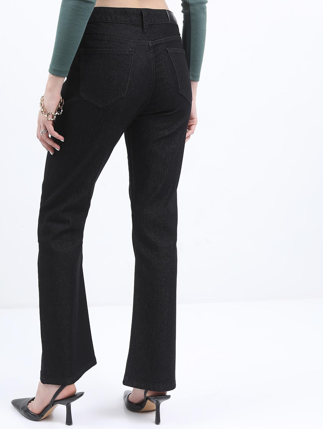 women solid high rise bootcut jean - 21596304 - Standard Image - 2