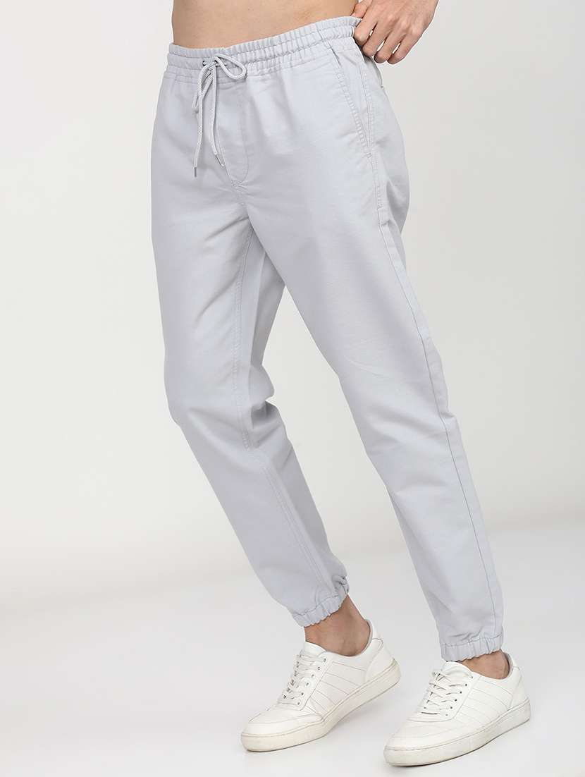 men solid regular fit mid rise jogger - 21596362 -  Standard Image - 2