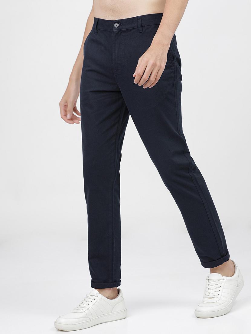 men solid mid rise chinos casual trouser - 21596382 - Standard Image - 2