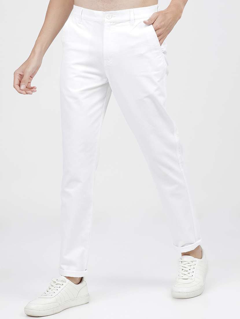 men mid rise solid chinos - 21596384 -  Standard Image - 2