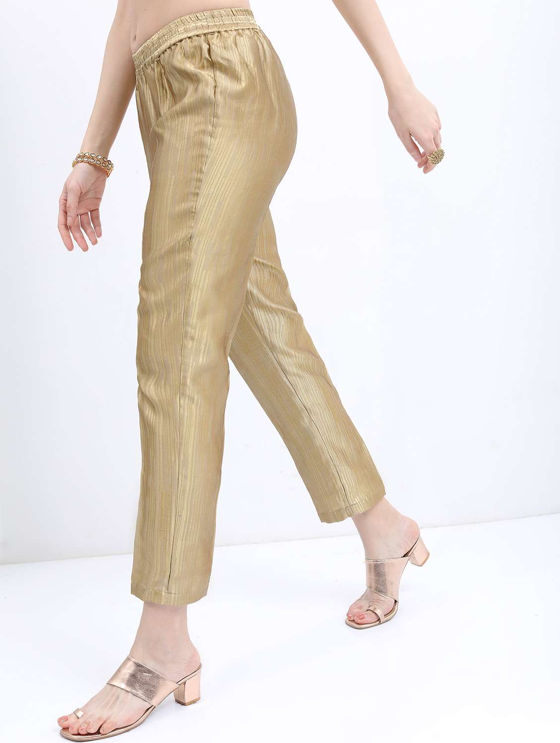 women gold solid peg trouser - 21596430 -  Standard Image - 2