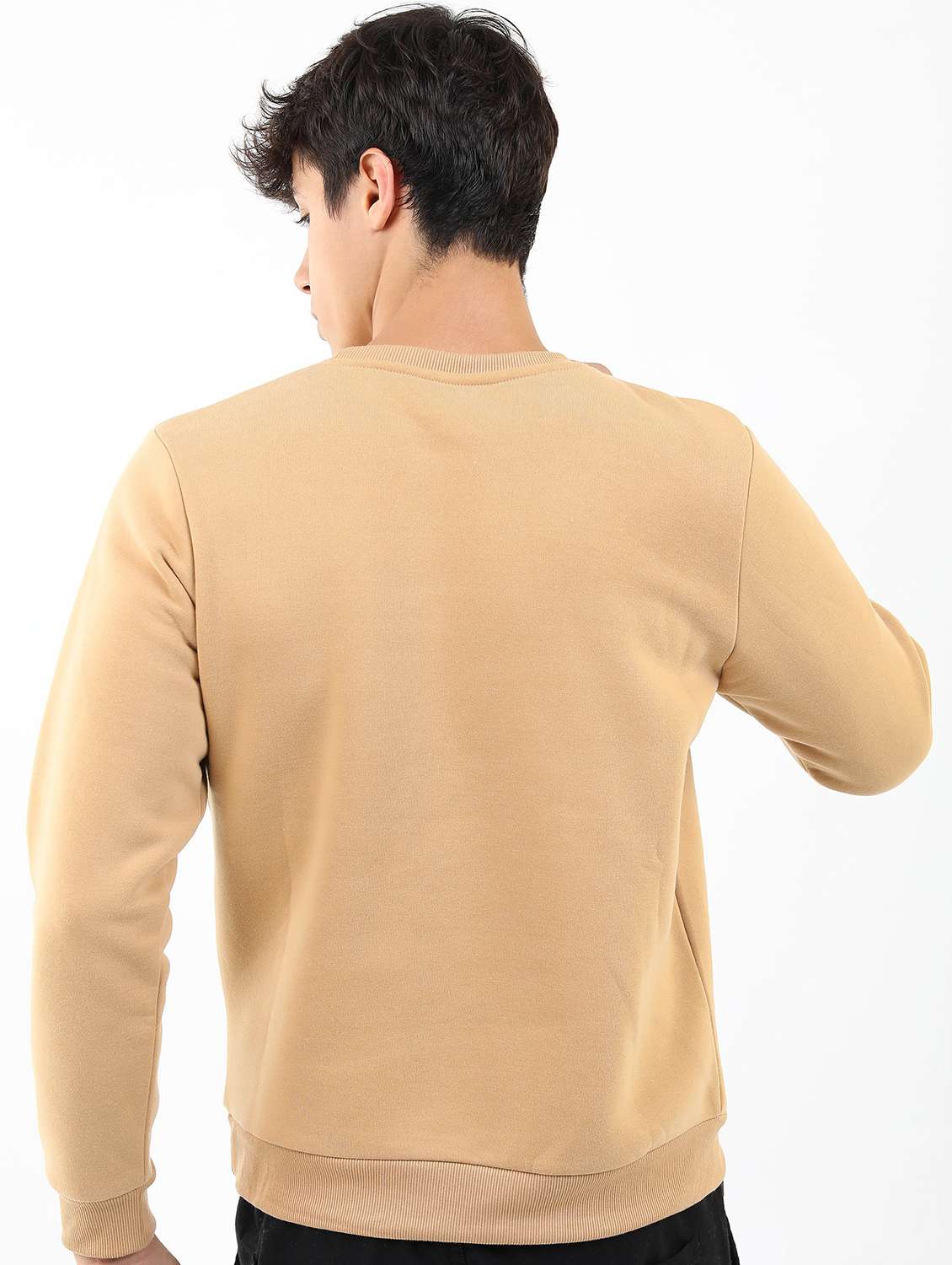 men long sleeves plain sweatshirt - 21596447 - Standard Image - 2