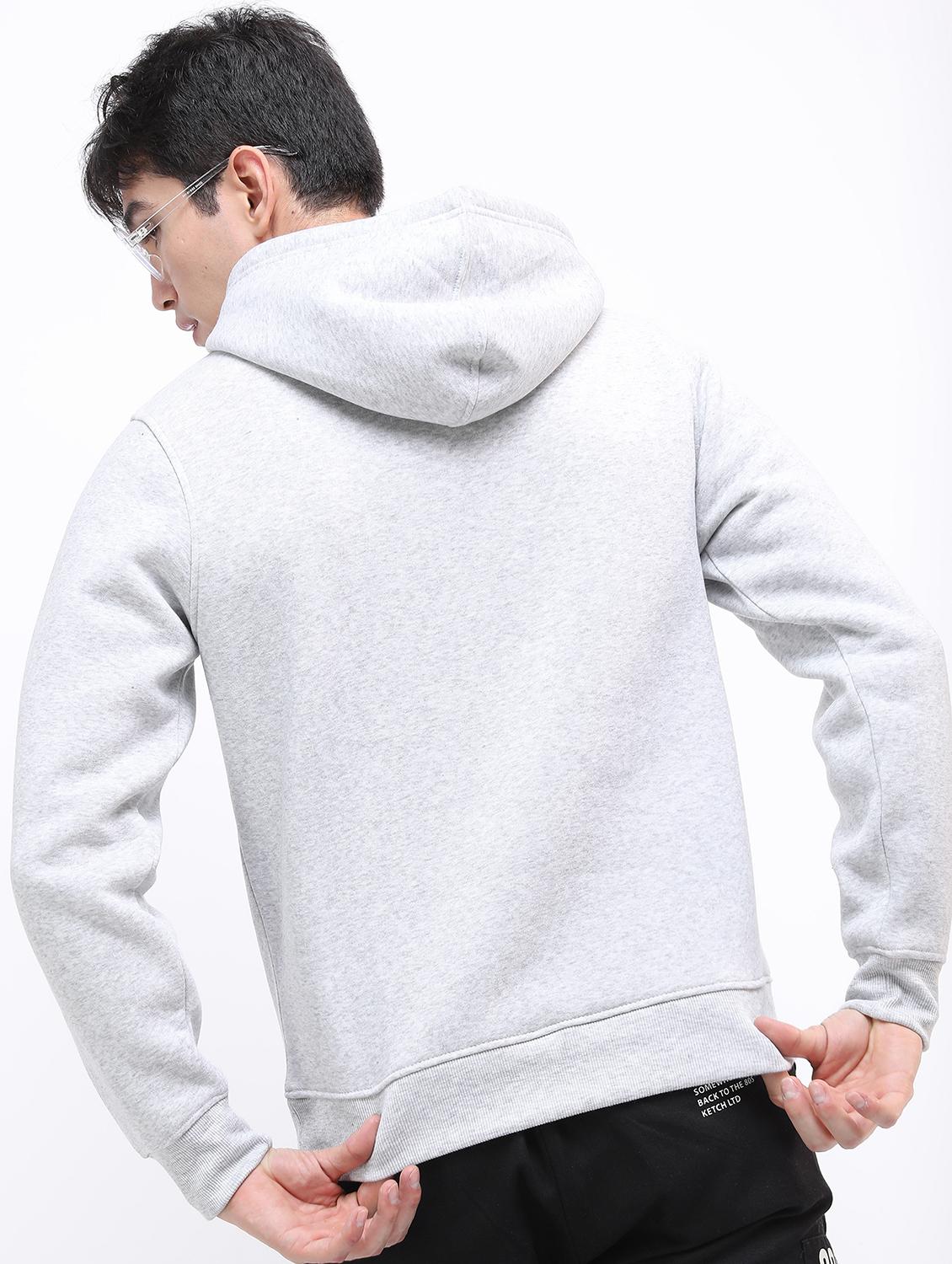 men plain hooded long sleeve sweatshirt - 21596450 - Standard Image - 2
