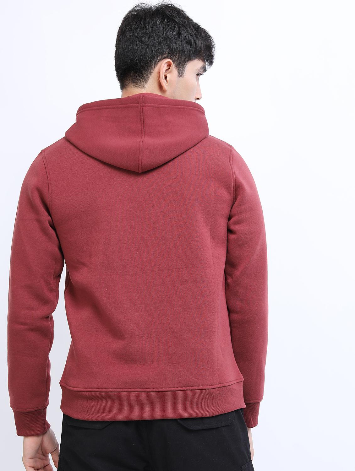 men plain hooded long sleeve sweatshirt - 21596454 - Standard Image - 2