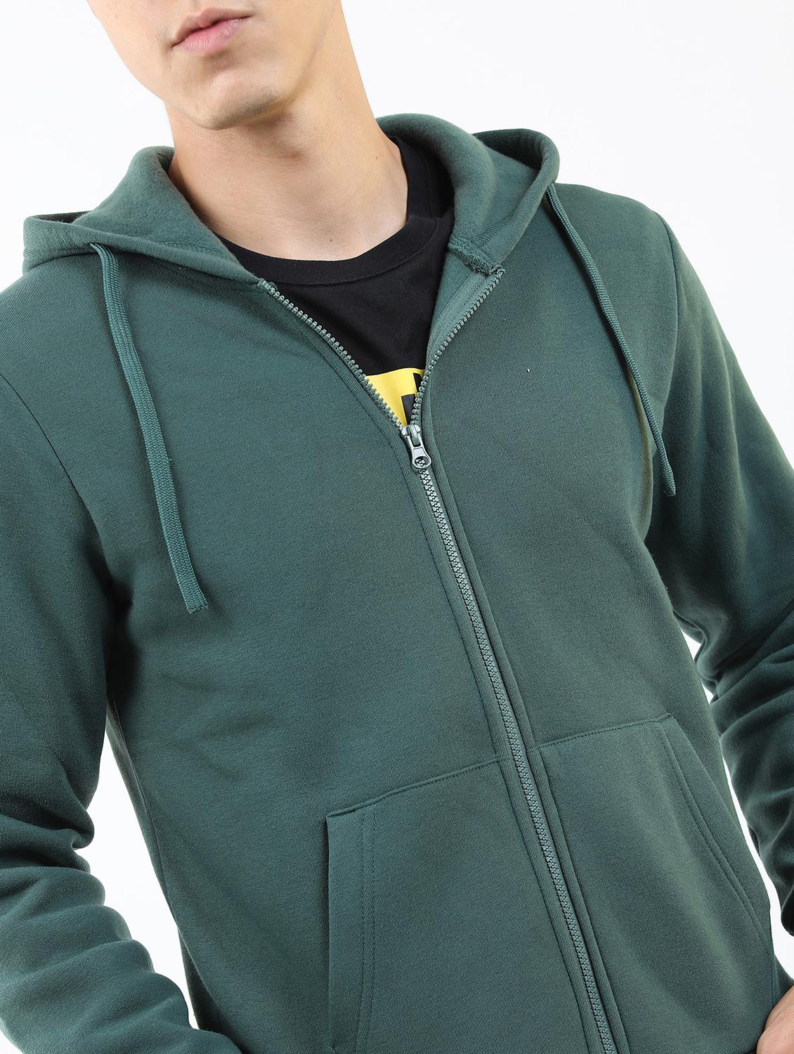 men plain hooded long sleeve sweatshirt - 21596458 - Standard Image - 2