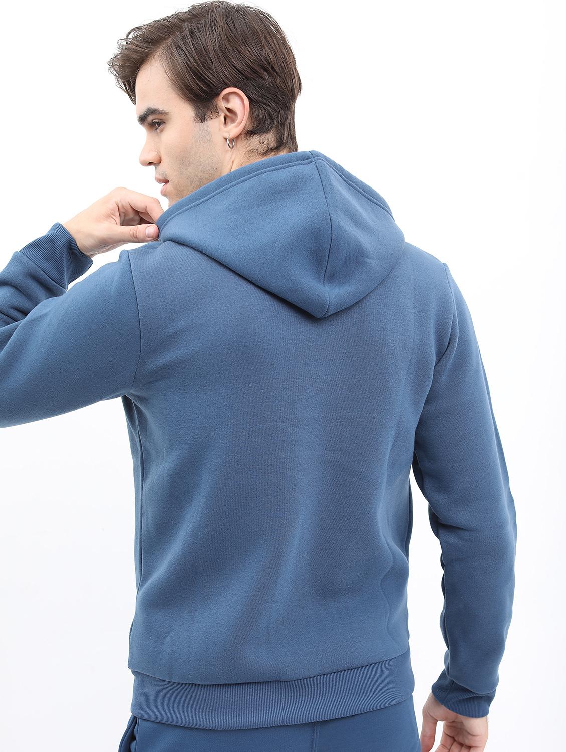 men plain hooded long sleeve sweatshirt - 21596462 - Standard Image - 2