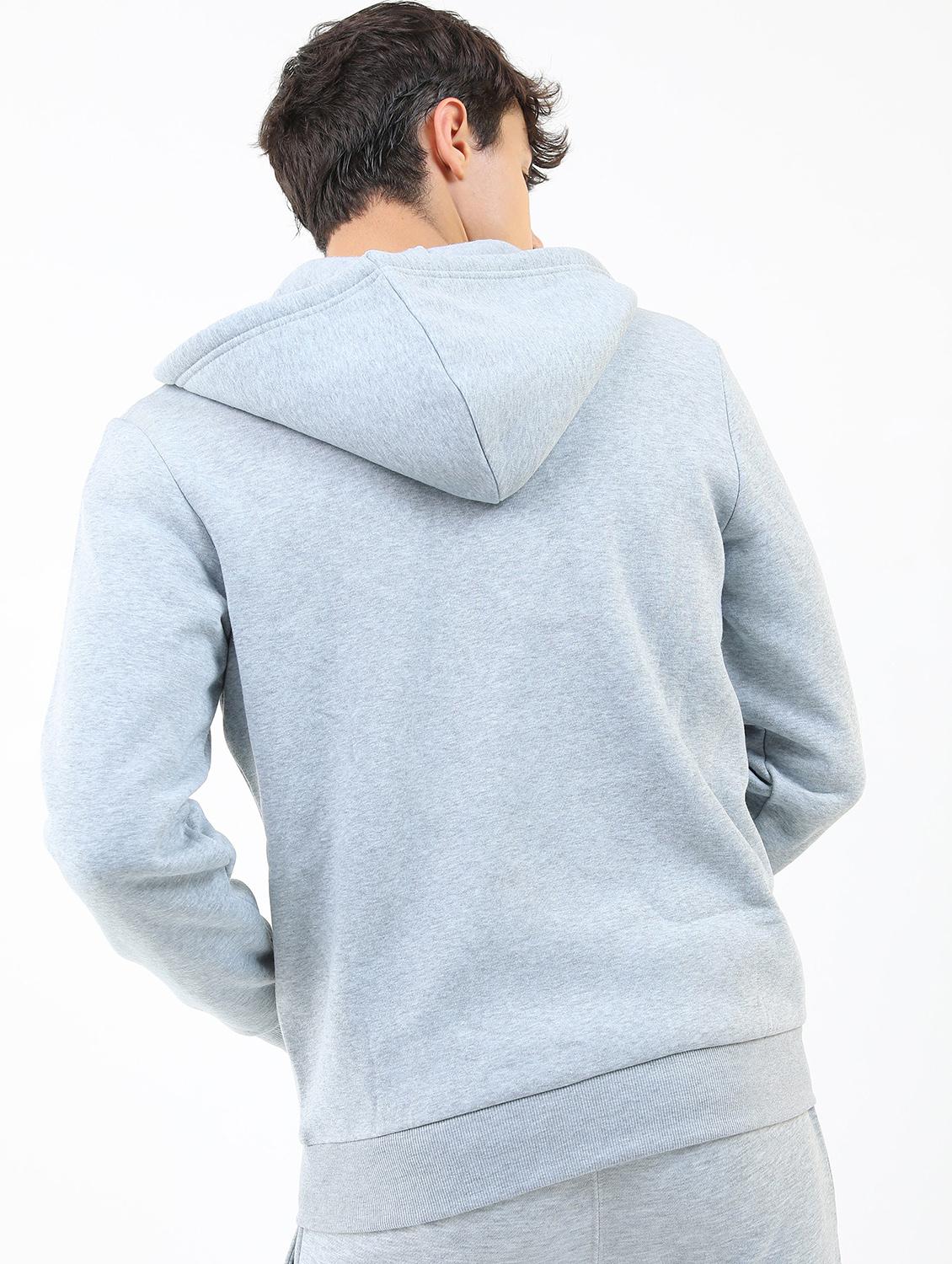 men plain hooded long sleeve sweatshirt - 21596464 - Standard Image - 2