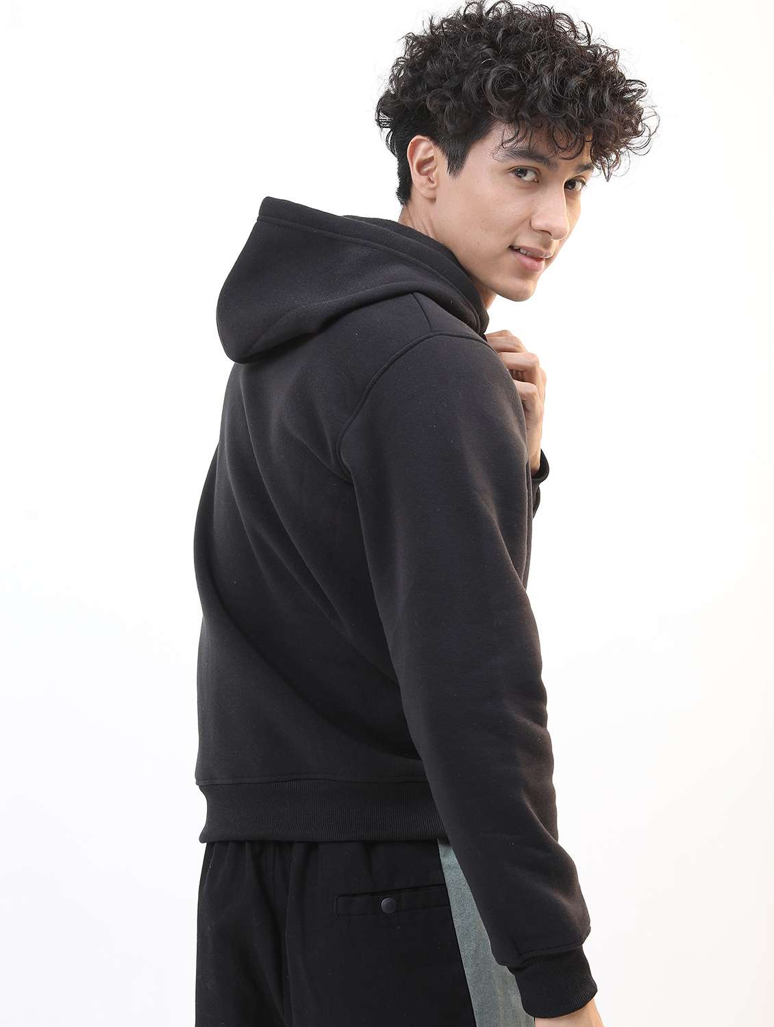 men plain hooded long sleeve sweatshirt - 21596465 -  Standard Image - 2