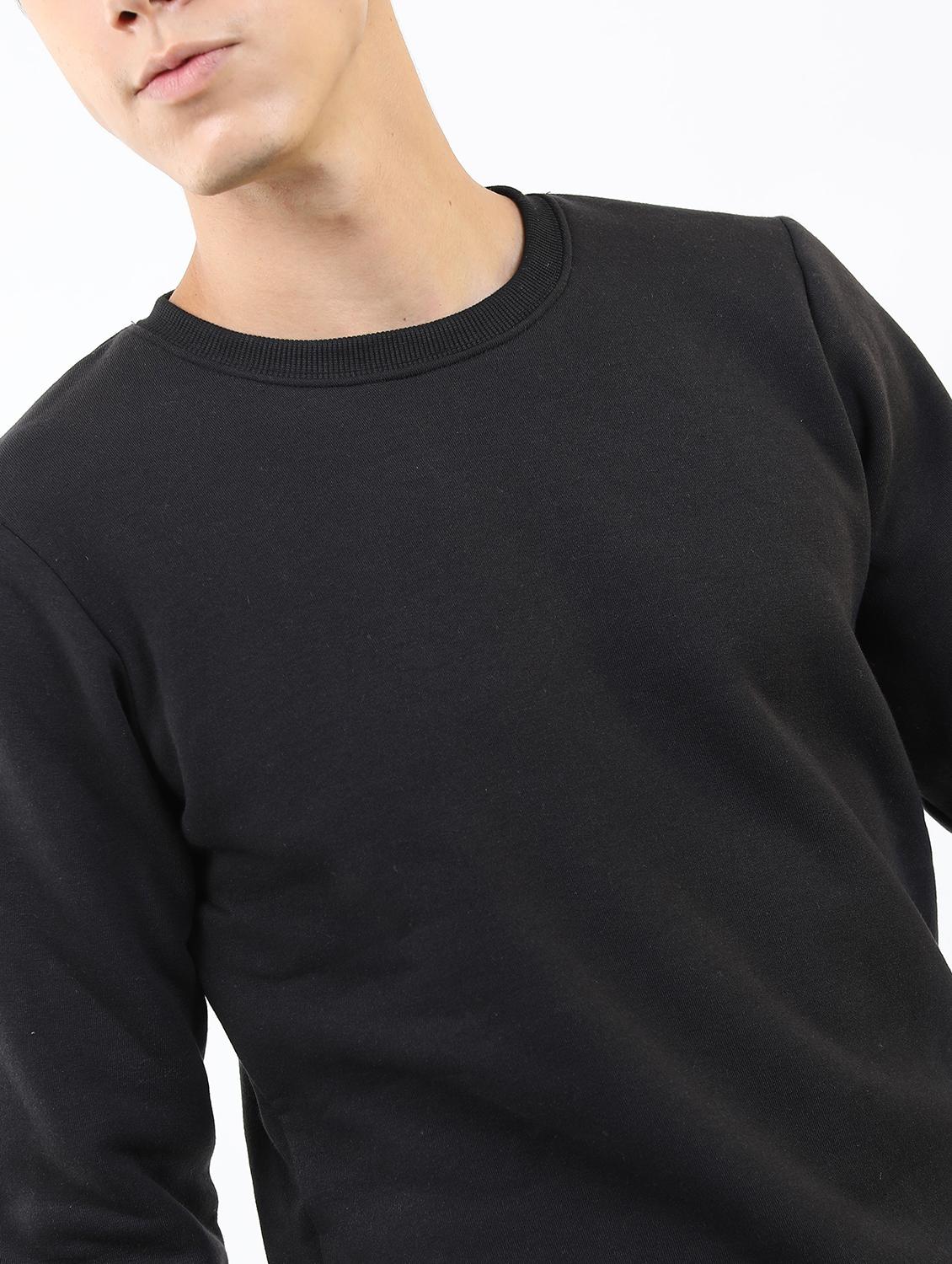 men plain round neck long sleeve sweatshirt - 21596471 - Standard Image - 2