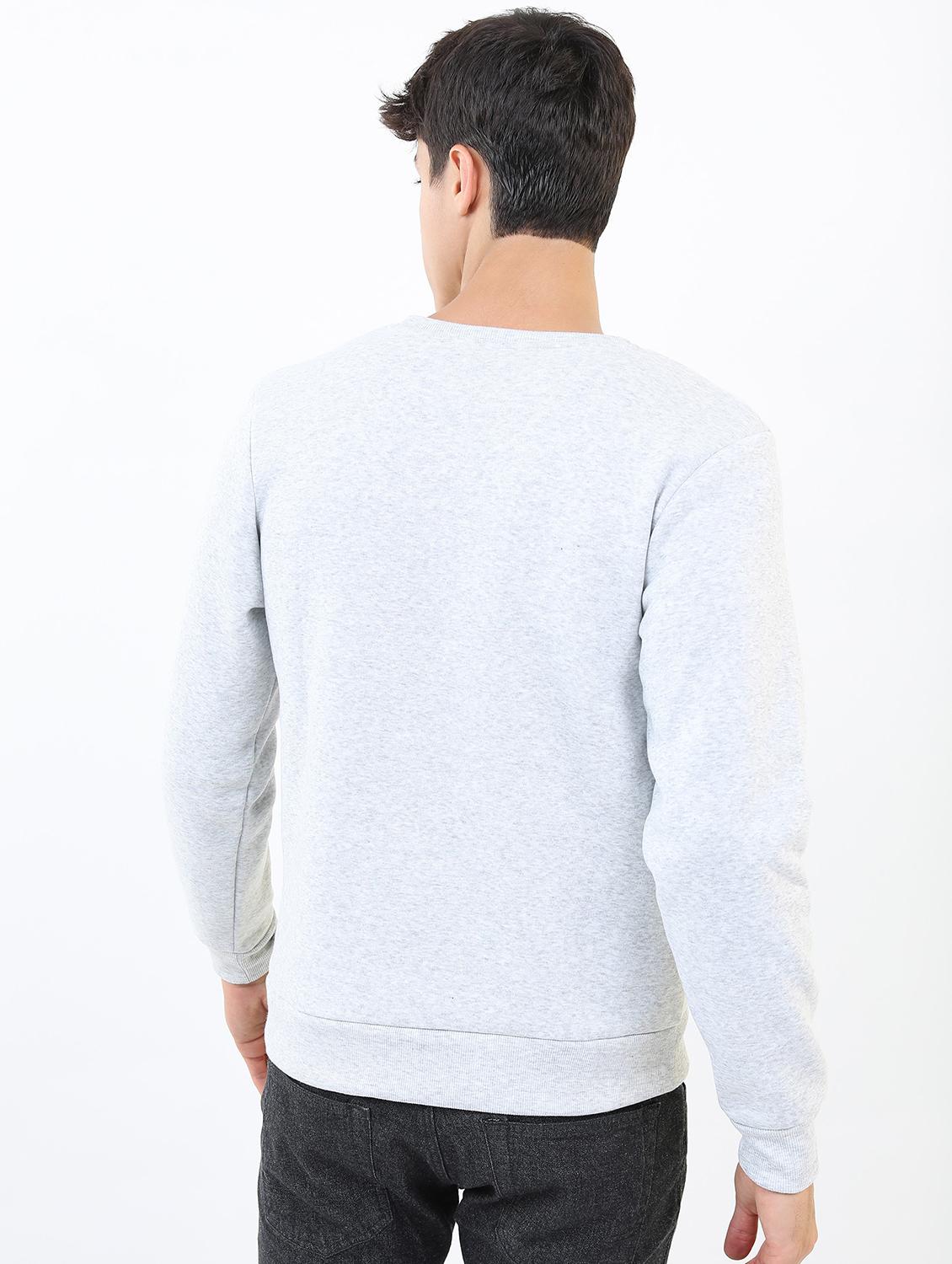 men plain round neck long sleeve sweatshirt - 21596472 - Standard Image - 2