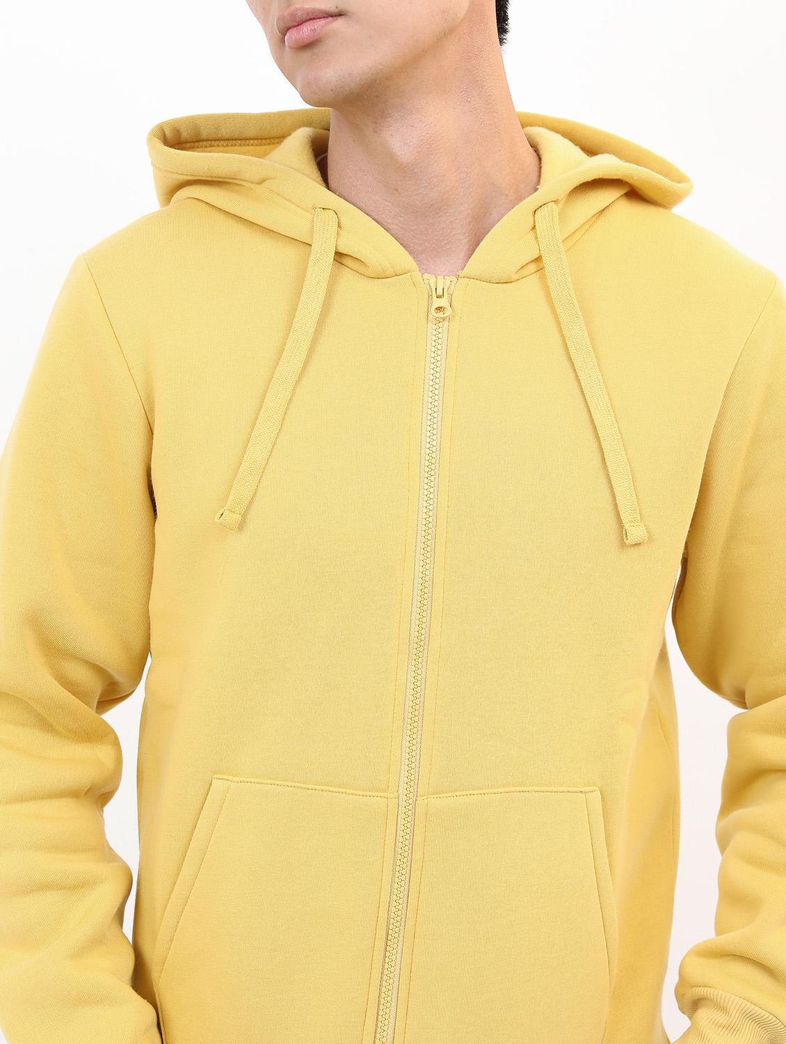 men solid zipper hooded sweatshirt - 21596486 - Standard Image - 2