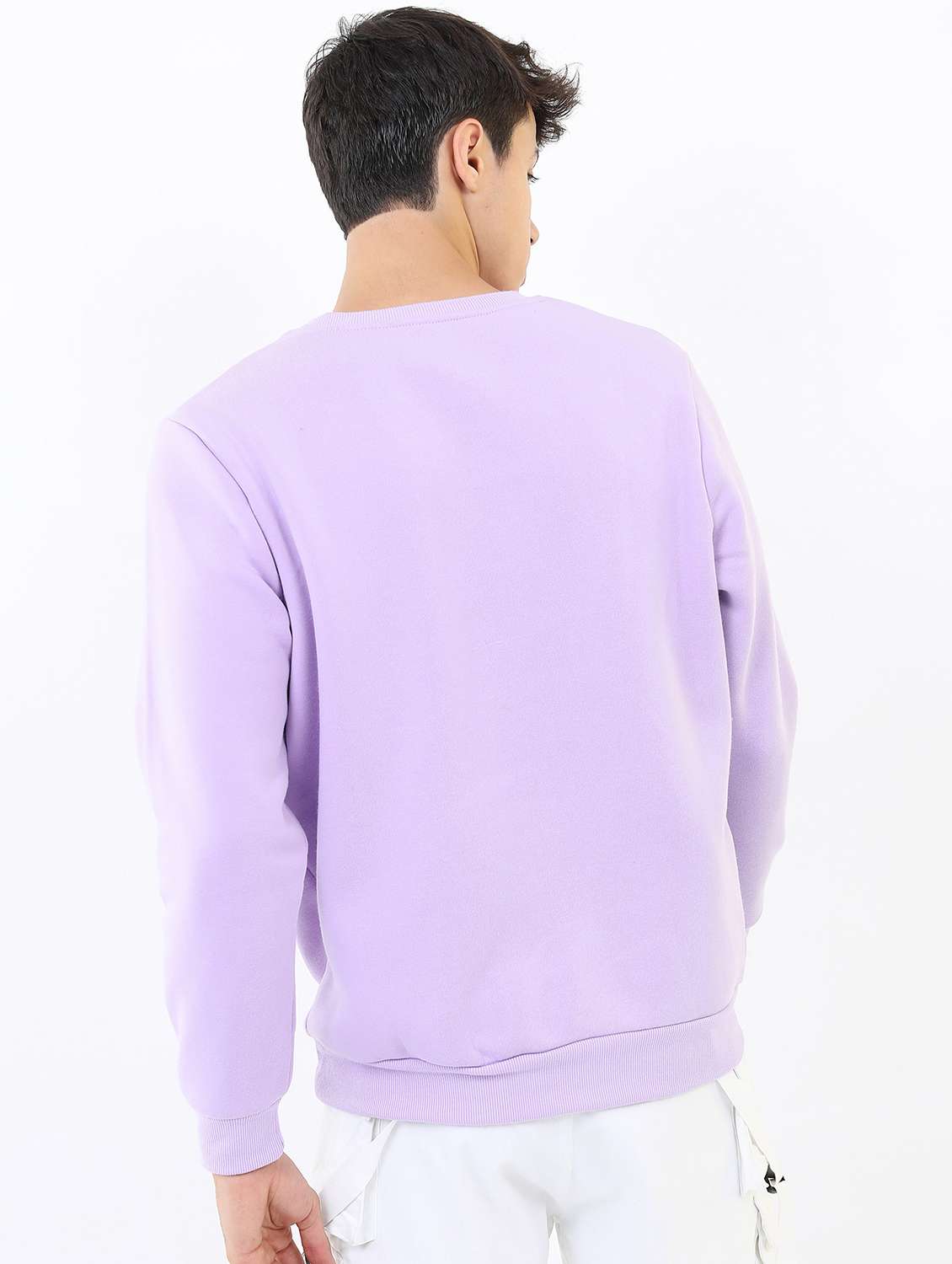 men plain round neck long sleeve sweatshirt - 21596492 -  Standard Image - 2