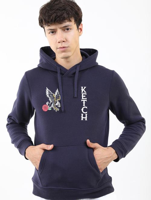 blue cotton blend plain sweatshirt - 21596494 - Standard Image - 0
