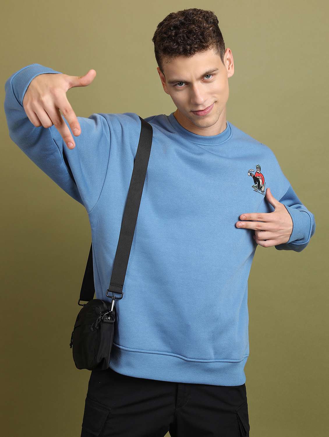 men solid pullover long sleeve sweatshirt - 21596513 - Zoom Image - 0
