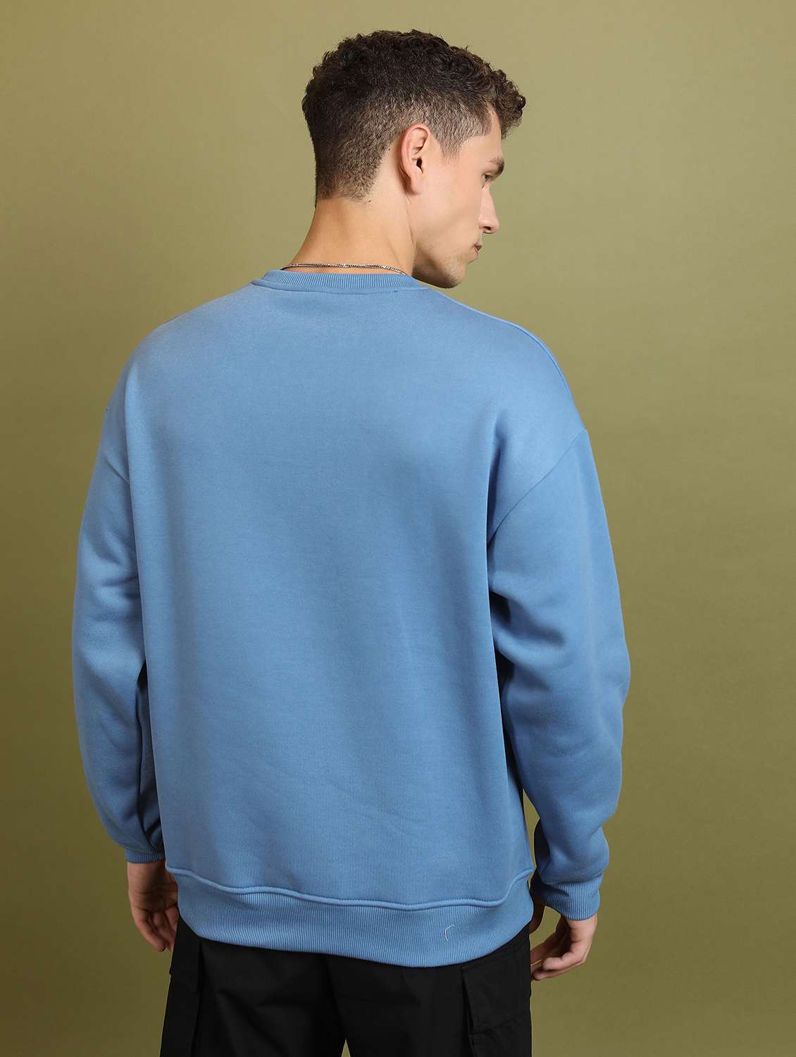 men solid pullover long sleeve sweatshirt - 21596513 - Standard Image - 2