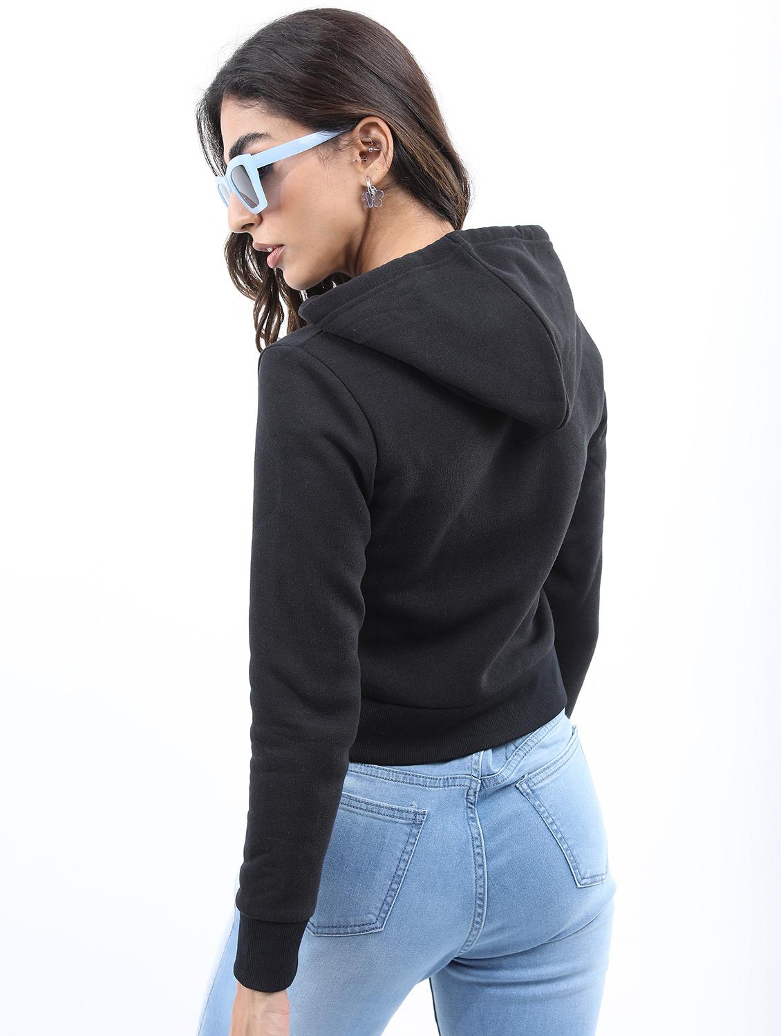 women black plain sweatshirt - 21596527 - Standard Image - 2