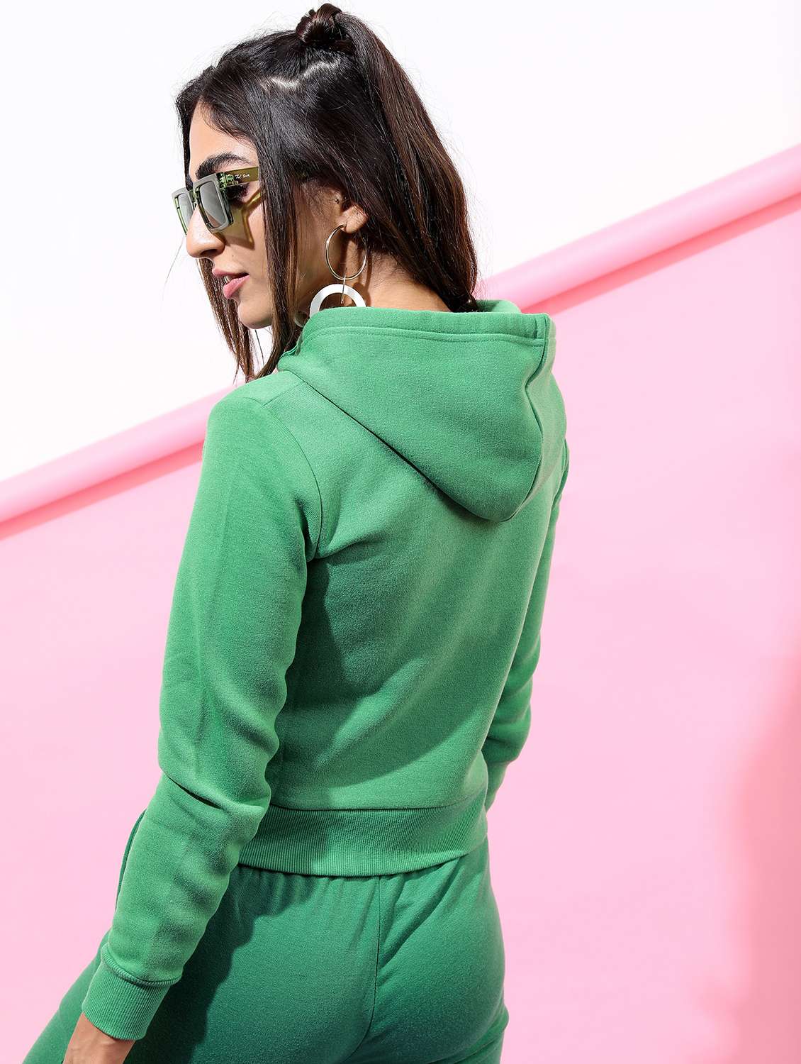women green plain sweatshirt - 21596528 -  Standard Image - 2