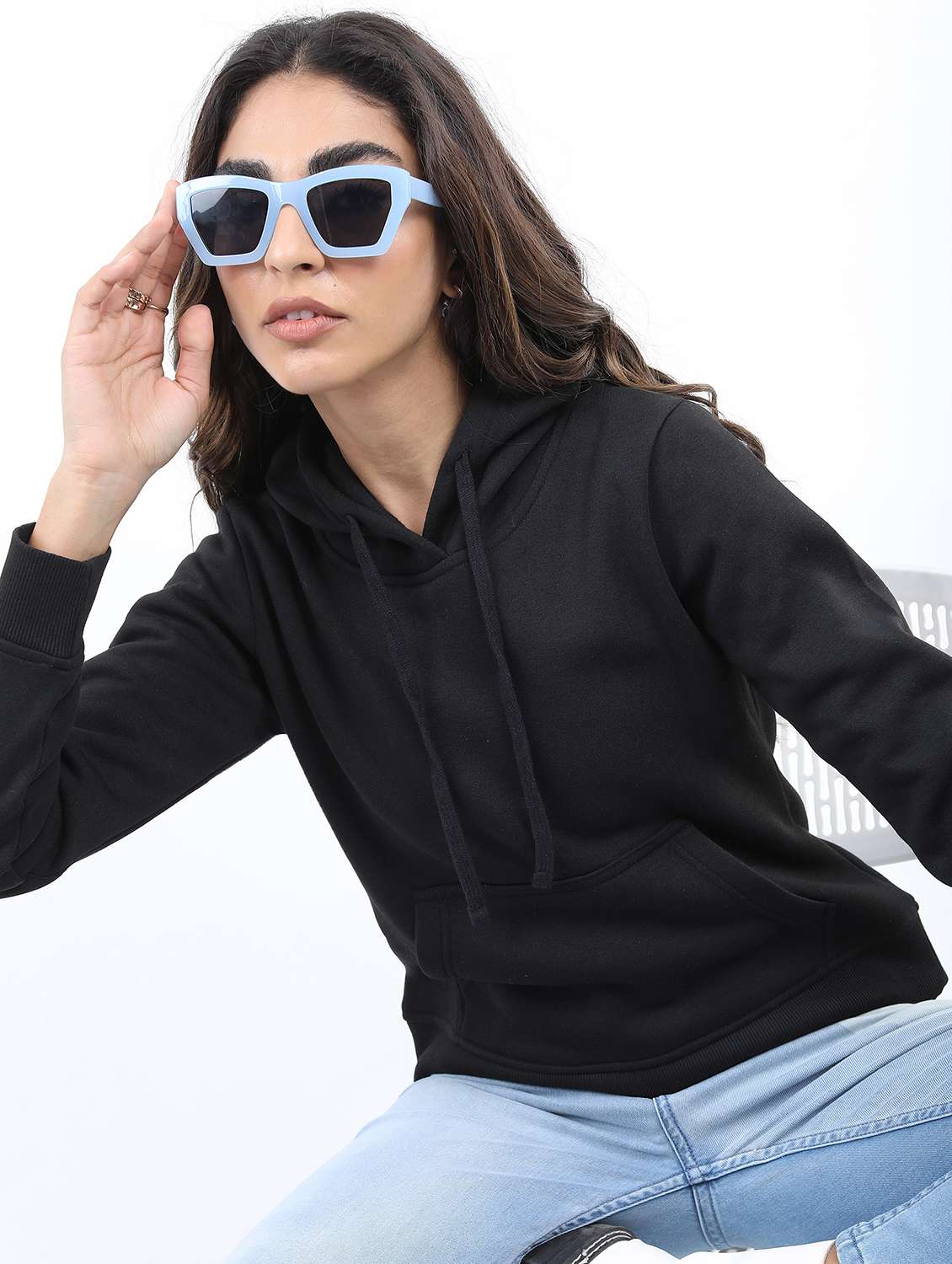 women long sleeve plain sweatshirt - 21596538 -  Standard Image - 2