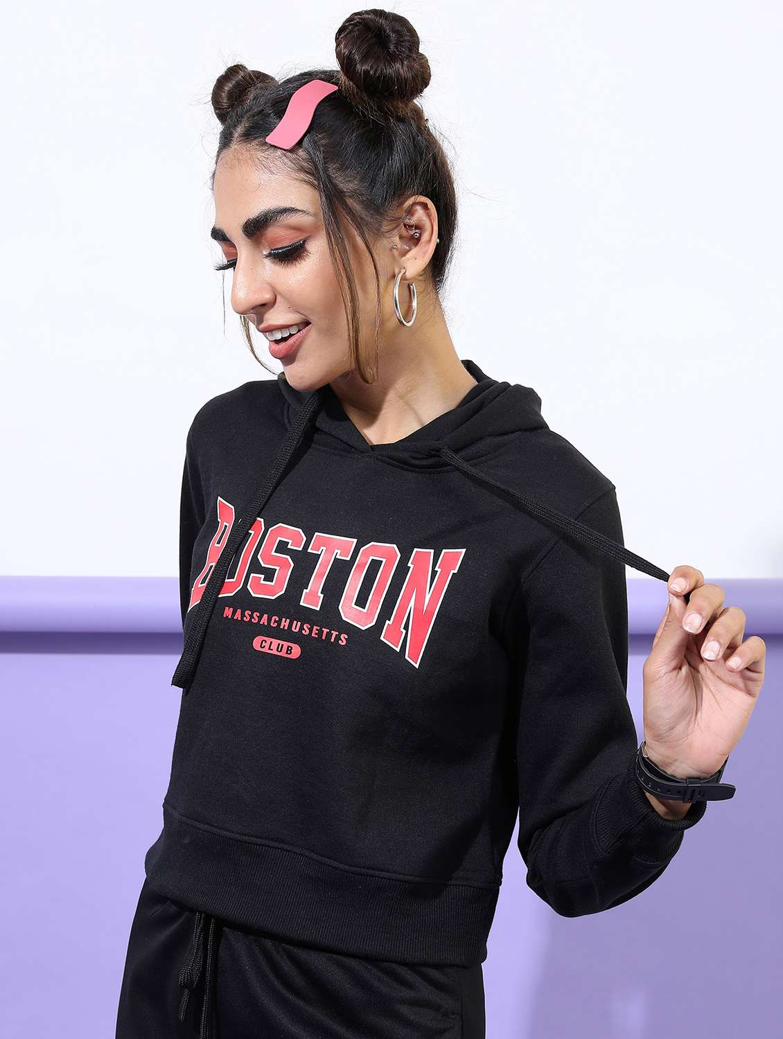 women long sleeve front print sweatshirt - 21596544 -  Standard Image - 2