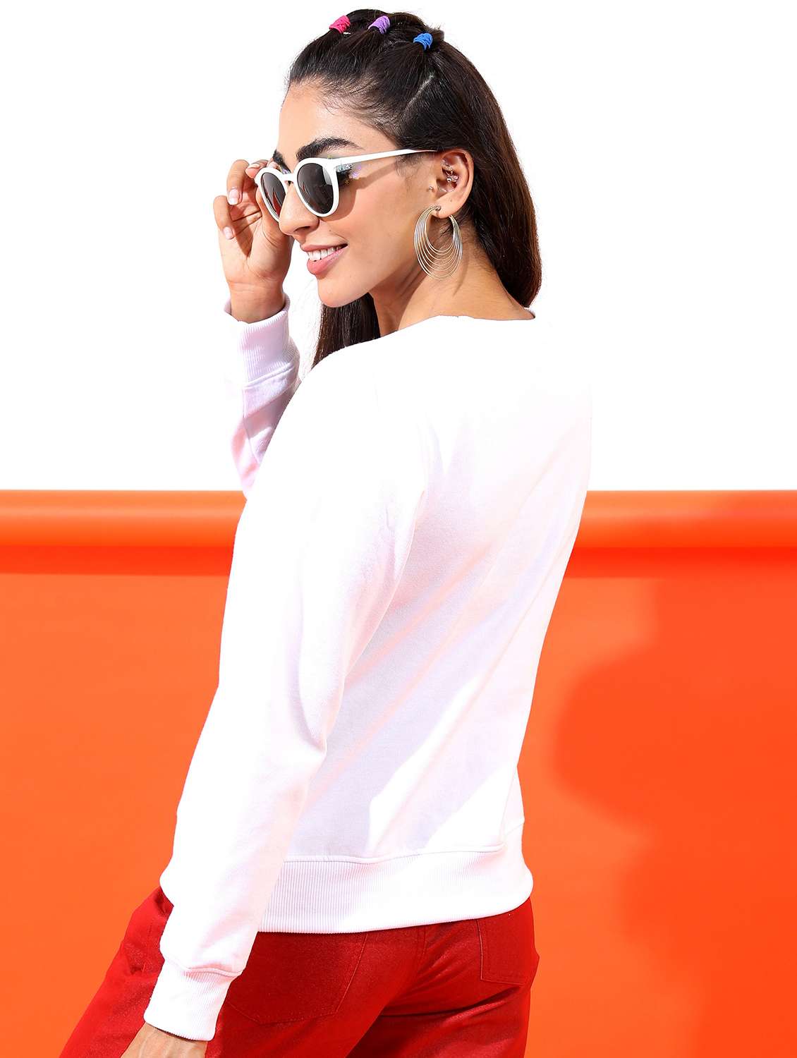 women long sleeve front print sweatshirt - 21596547 -  Standard Image - 2