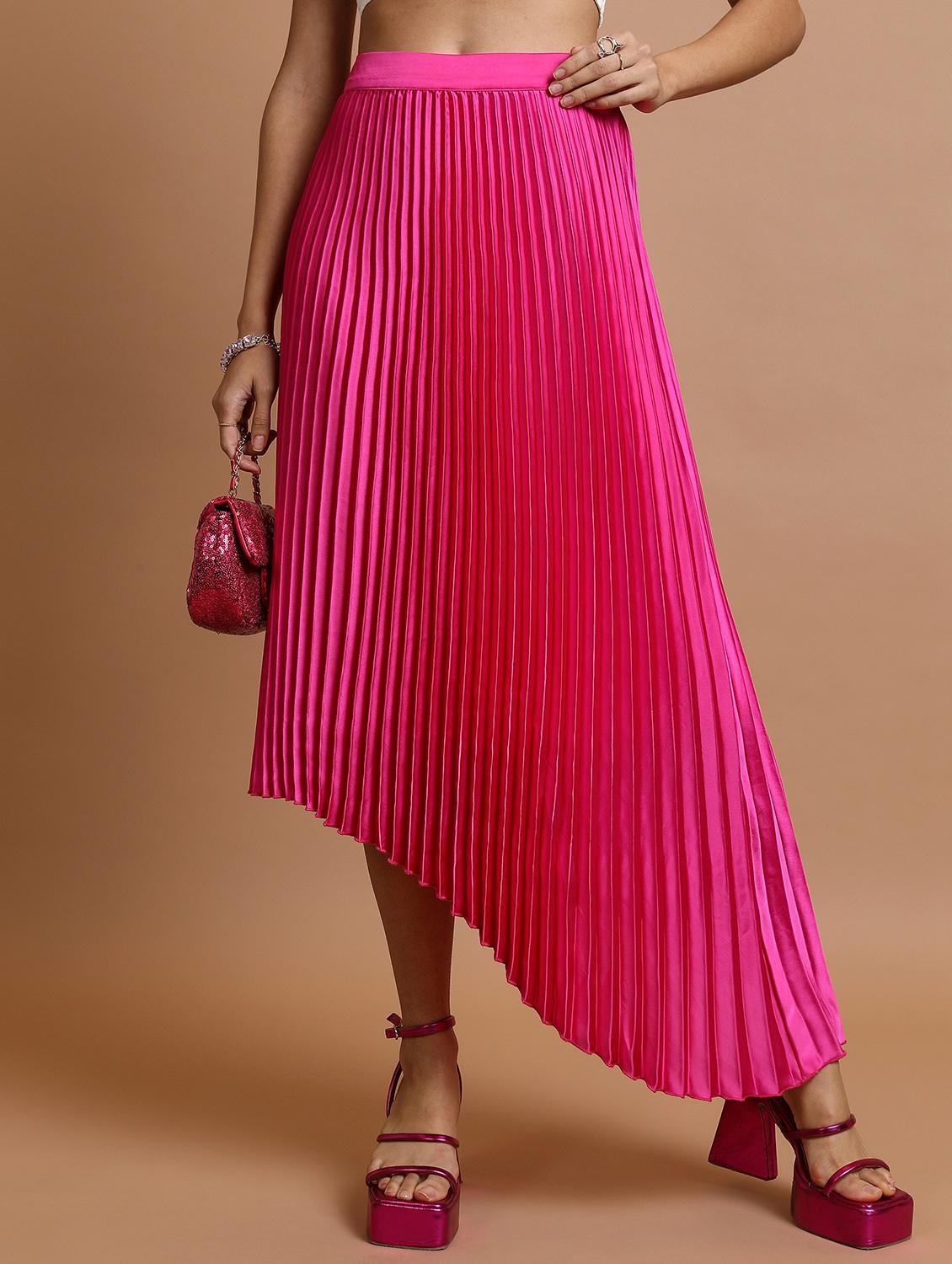 women pink solid a-line skirt - 21596630 - Zoom Image - 0