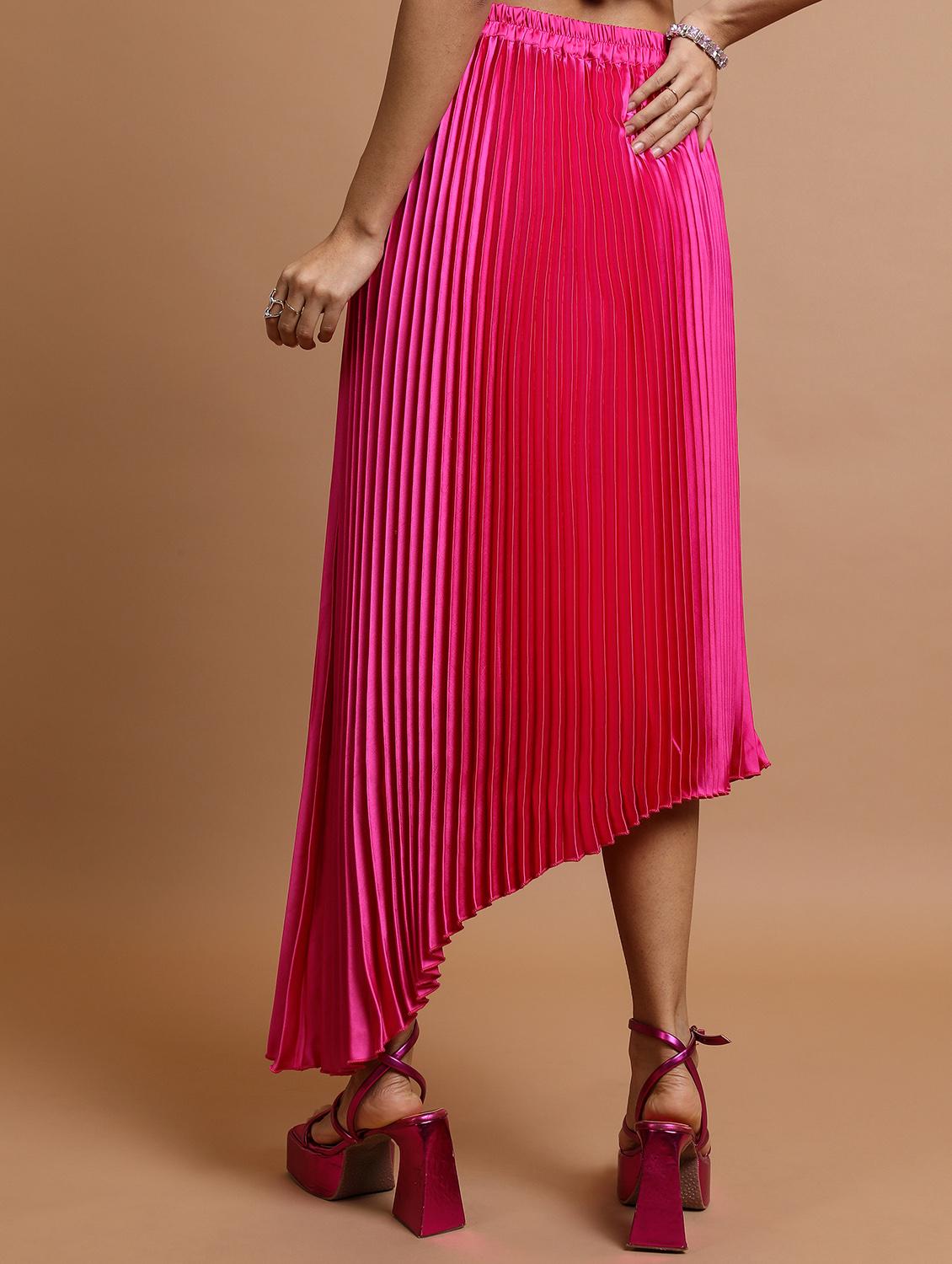 women pink solid a-line skirt - 21596630 - Standard Image - 2
