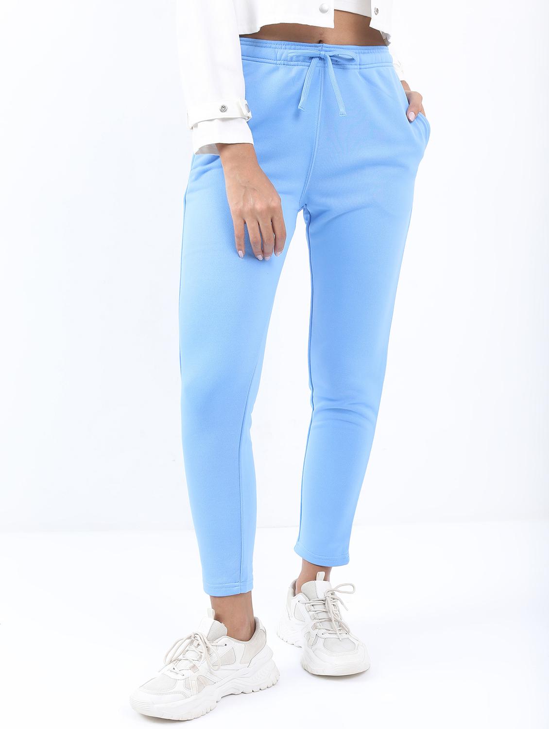 women mid-rise solid track pant