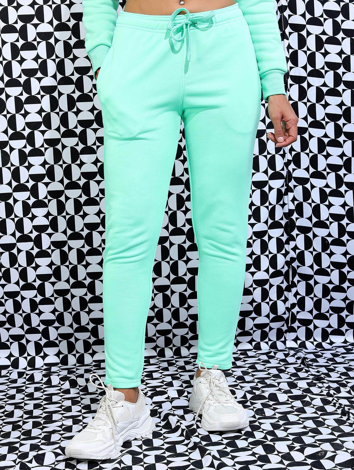 women mid-rise solid track pant