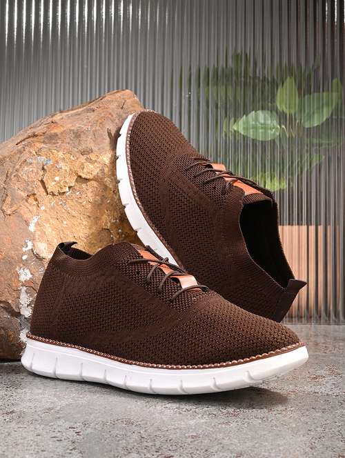 men brown slip on casual shoes - 21596727 - Standard Image - 0