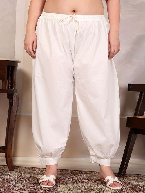 women off white solid salwar - 21596741 - Standard Image - 0