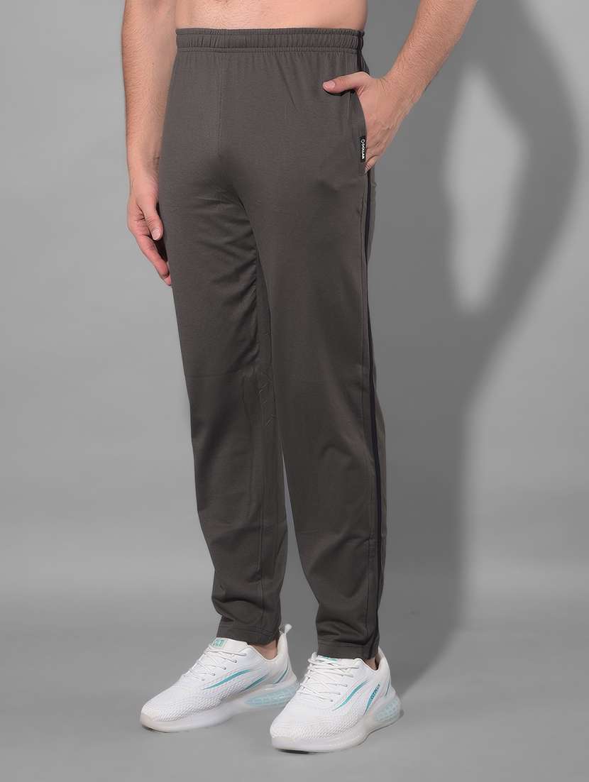 men solid regular fit full length track pant - 21597018 -  Standard Image - 2