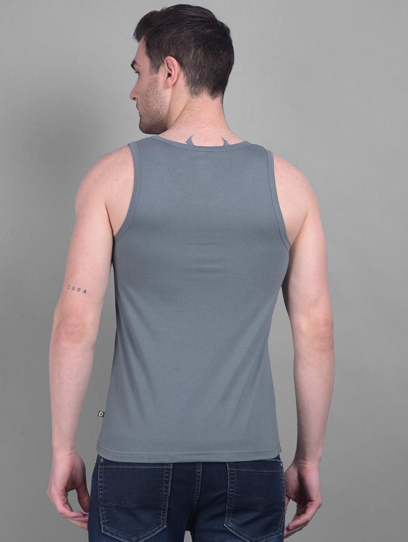 men grey typographic vest - 21597371 - Standard Image - 2