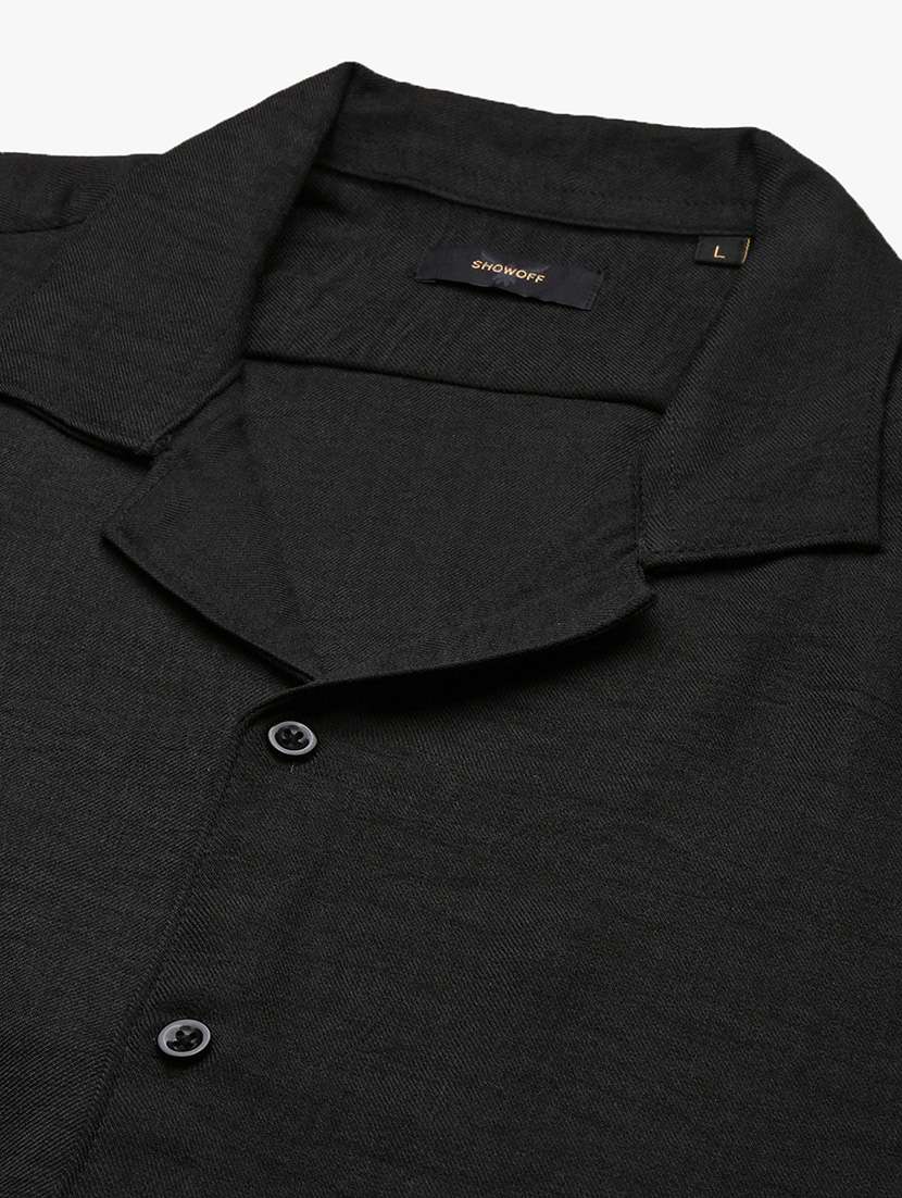 men solid cuban collar short sleeves co-ord set - 21597390 -  Standard Image - 7