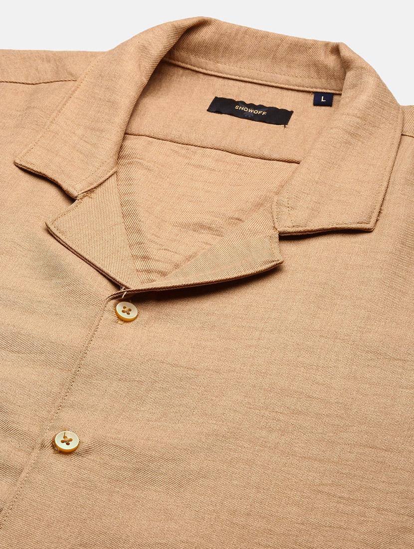 men solid cuban collar short sleeves co-ord set - 21597392 - Standard Image - 7
